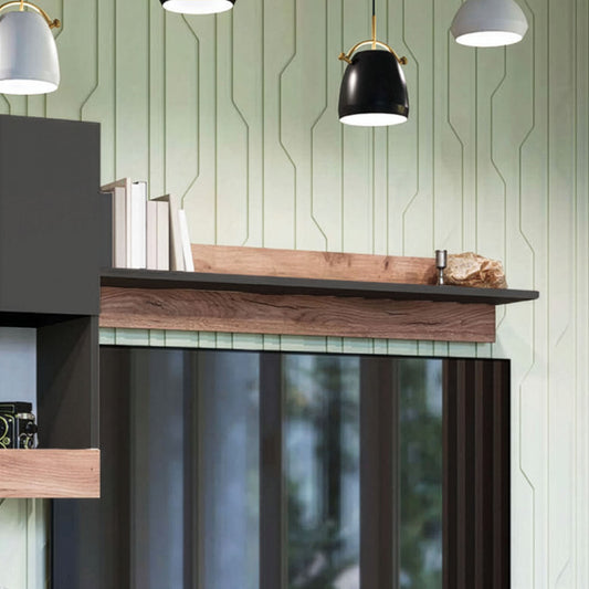 Κρεμαστό Ράφι Morocco Ανθρακί-Χρυσό Δρυς 120x20x20