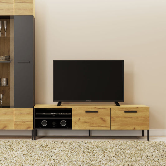 Έπιπλο Τηλεόρασης Santes Χρυσό Δρυς-Γραφίτης 155x42x45.7