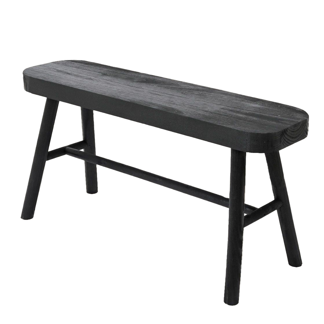 Ξύλινο Παγκάκι Μαύρο 50x25x45