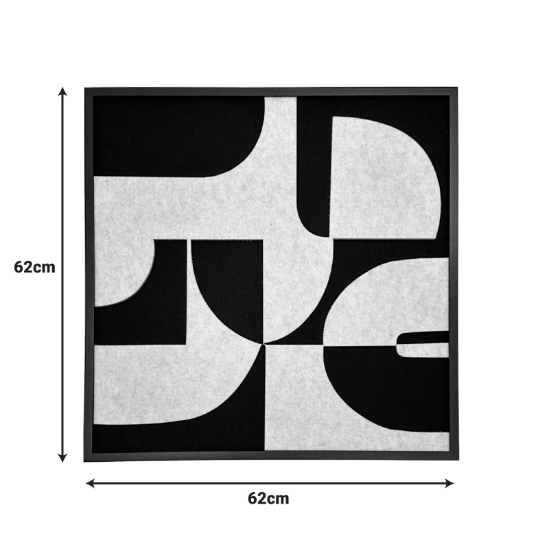 Πίνακας με Πλαίσιο Jeire Μαύρο-Λευκό 62x2.5x62