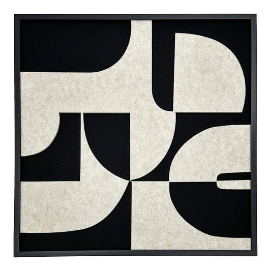 Πίνακας με Πλαίσιο Jeire Μαύρο-Λευκό 62x2.5x62