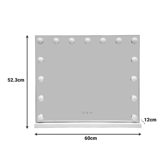 Καθρέπτης LED Hollywood Μέταλλο Λευκό 60x12x52.3