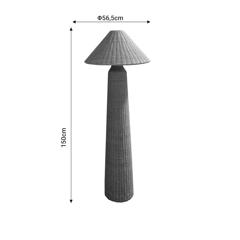 Φωτιστικό Δαπέδου Mesulus Ε27 Φυσικό Ρατάν Φ56.5X150