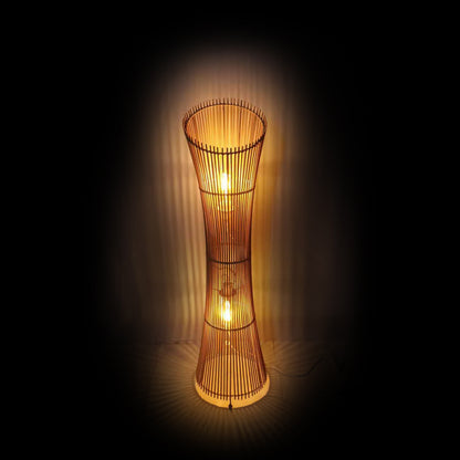 Φωτιστικό Δαπέδου Δίφωτο Gion E27 Φυσικό Μπαμπού Φ29.5x118