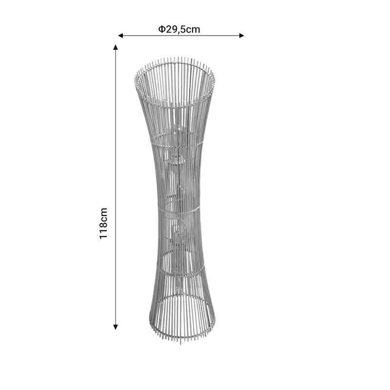 Φωτιστικό Δαπέδου Δίφωτο Gion E27 Φυσικό Μπαμπού Φ29.5x118