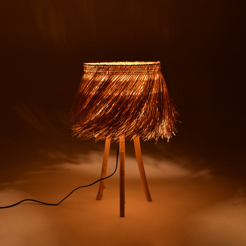 Φωτιστικό Δαπέδου Herfo Ε27 Ρατάν σε Φυσική Απόχρωση Φ45x58.8