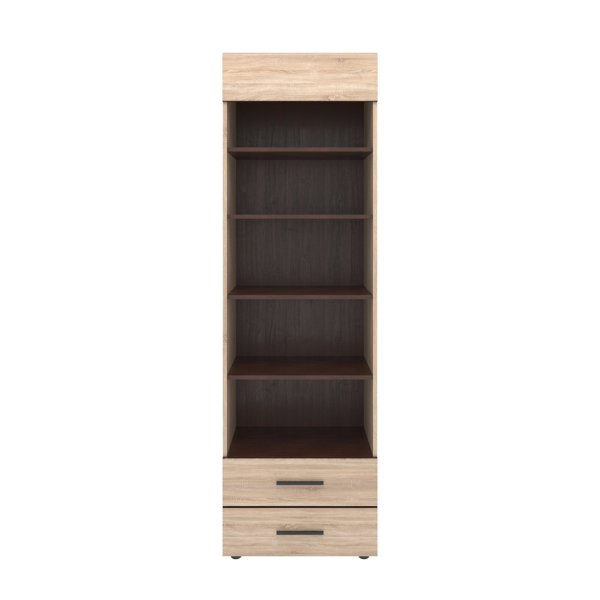 Βιβλιοθήκη Solo 60x41x197 Sonoma με Wenge και MDF Καμπυλωτό Τελείωμα