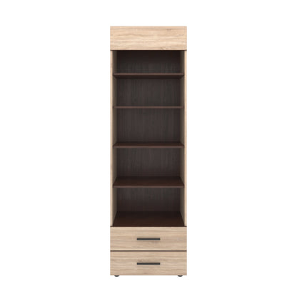 Βιβλιοθήκη Solo 60x41x197 Sonoma με Wenge και MDF Καμπυλωτό Τελείωμα