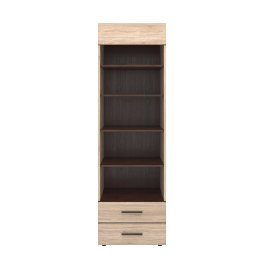 Βιβλιοθήκη Solo 60x41x197 Sonoma με Wenge και MDF Καμπυλωτό Τελείωμα