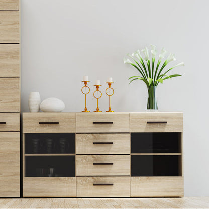 Μπουφές Solo Sonoma με Wenge και MDF Καμπυλωτό Τελείωμα στις Πόρτες 150x41x82