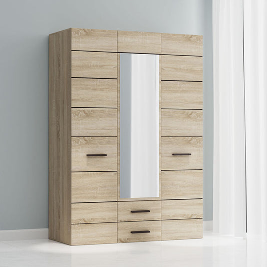 Ντουλάπα Τρίφυλλη Solo Sonoma Wenge 136x58x197