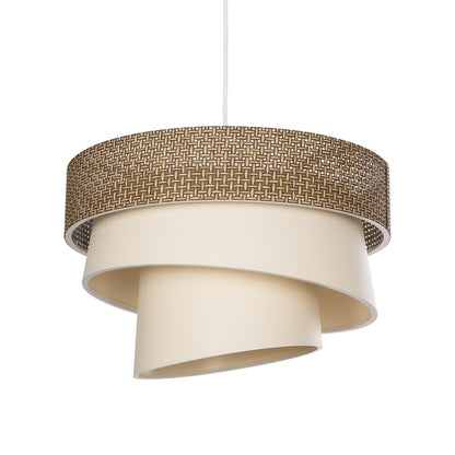 SIERA 203-0169 Μοντέρνο Κρεμαστό Φωτιστικό Οροφής με Ντουί 1 x E27 AC 220-240V IP20 - Καφέ & Μπεζ - Μ38 x Π38 x Υ26