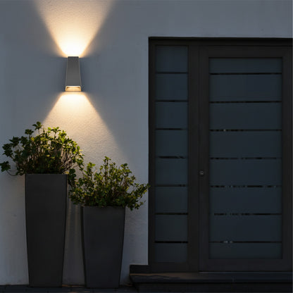 FLUX KLV-101-0120 Φωτιστικό Τοίχου / Απλίκα LED 6W 750lm 30° AC 220-240V Αδιάβροχο IP65 Θερμό Λευκό 2700K - Bridgelux COB Chip & TÜV SÜD Driver - Γκρι Ανθρακί Ματ - Μ5 x Π8.5 x Υ17