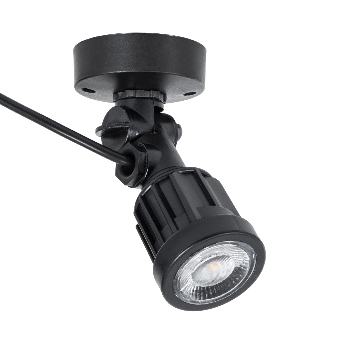 GARDENINI 61546 Επιφανειακό Φωτιστικό Σποτ Κήπου LED 5W 650lm 38° DC 24V IP68 Υψηλής Αντοχής ABS IK06 Φ7 x Υ14.5cm - Θερμό Λευκό 2700K Dimmable - Μαύρο - Bridgelux Chip - 3 Years Warranty