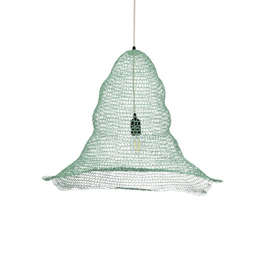 KENTUCKY 01894 Vintage Κρεμαστό Φωτιστικό Πλέγμα Μονόφωτο 1 x E27 IP20 Τιρκουάζ Μέταλλο - Μ60 x Π60 x Υ52cm