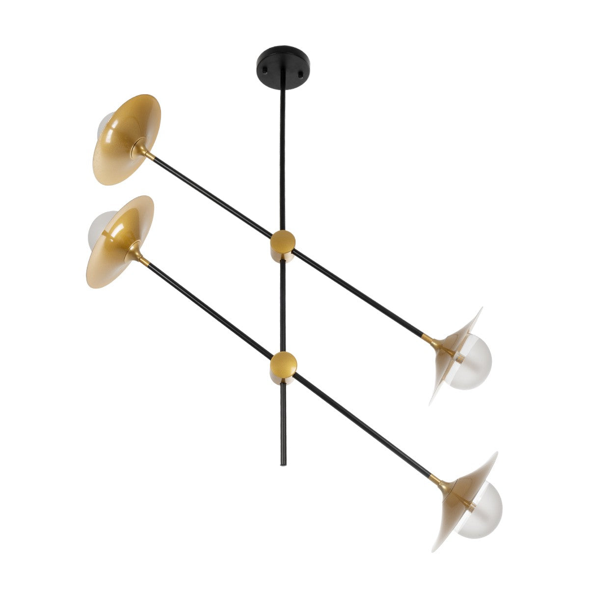 JOLIET 999-0044 Μοντέρνο Φωτιστικό Οροφής Πλέγμα Πολύφωτο 4 x G9 IP20 Μαύρο & Χρυσό Μέταλλο - Μ93 x Π20 x Υ106