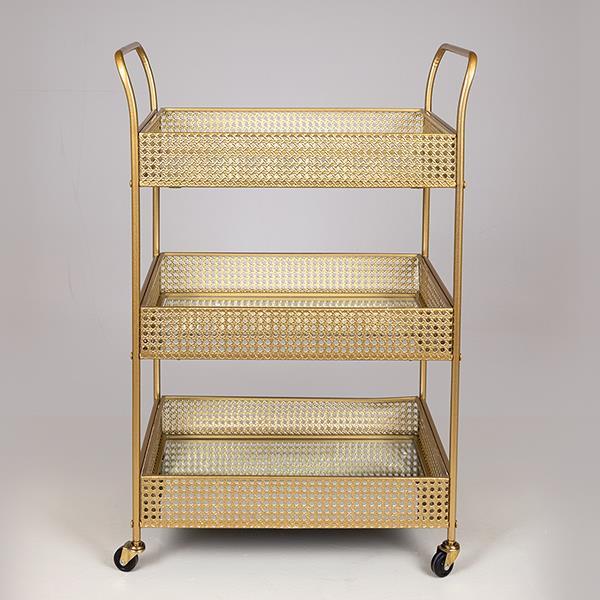 ΤΡΟΛΕΙ ΜΕΤΑΛΛΙΚΟ ΧΡΥΣΟ ΜΕ ΚΑΘΡΕΦΤΗ ΚΑΙ ΡΟΔΑΚΙΑ 54x33x84