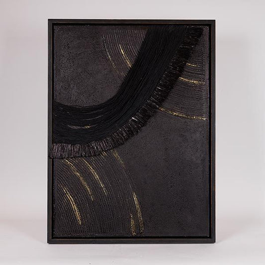 ΠΙΝΑΚΑΣ ΚΑΜΒΑΣ ΑΝΑΓΛΥΦΟΣ ΜΑΥΡΟΣ - ΧΡΥΣΟΣ 60x4x80