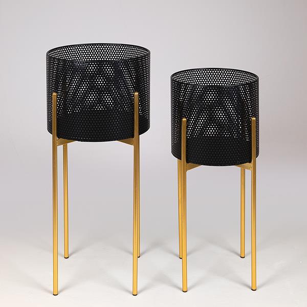 S/2 ΚΑΣΠΩ ΜΕΤΑΛΛΙΚΟ ΜΑΥΡΟ-ΧΡΥΣΟ 29x29x60/25x25x54