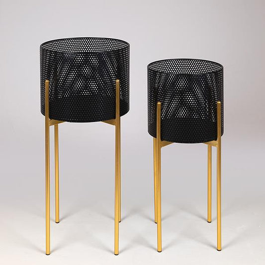 S/2 ΚΑΣΠΩ ΜΕΤΑΛΛΙΚΟ ΜΑΥΡΟ-ΧΡΥΣΟ 29x29x60/25x25x54