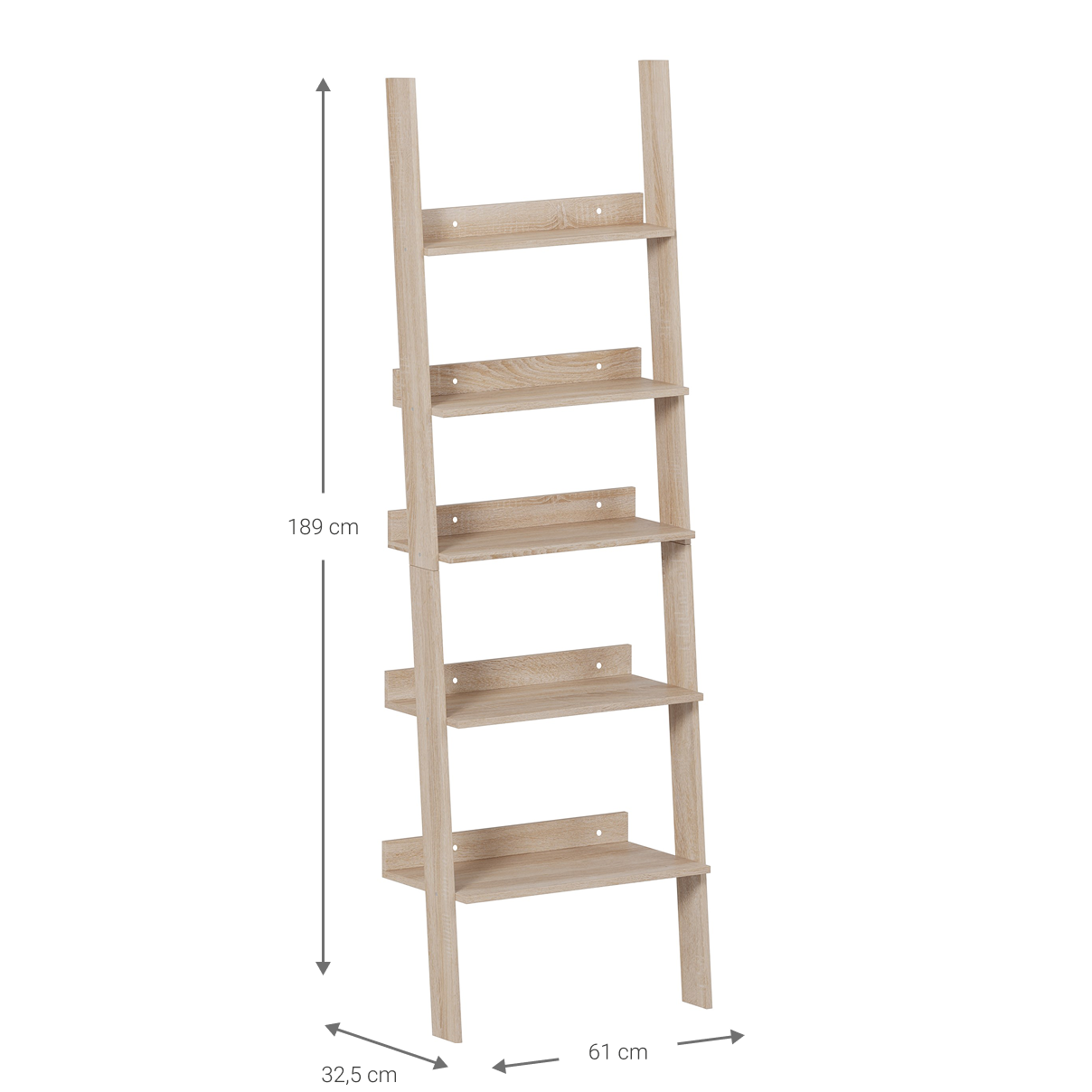 Gambi Bookshelf Natural 61x32.5x189
