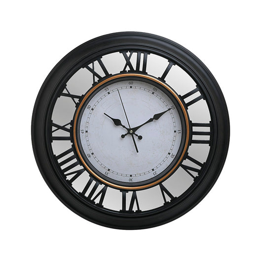 inart Ρολόι Τοίχου Πλαστικό Μαύρο/Λευκό 3-20-385-0077