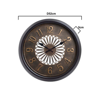 inart Ρολόι Τοίχου Πλαστικό Αντικέ Μαύρο/Χρυσό 3-20-828-0107