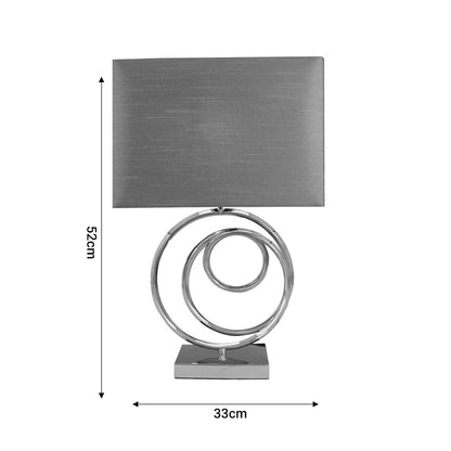 Επιτραπέζιο Φωτιστικό Tableder Ε27 Ασημί Μέταλλο-Γκρι Ύφασμα 33X17X52
