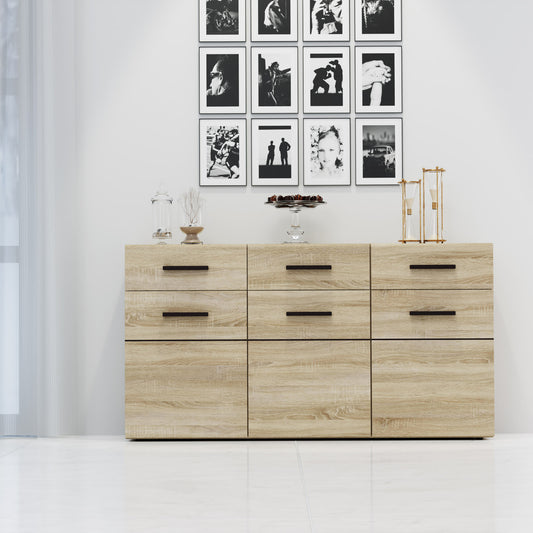 Μπουφές Solo 150x41x82 Sonoma με Wenge και MDF Καμπυλωτό Τελείωμα στις Πόρτες