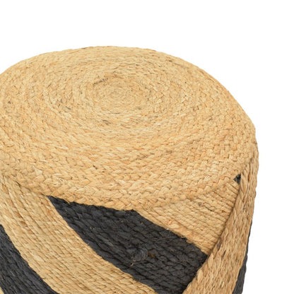 Σκαμπό Relous Φυσικό-Μαύρο 100% Γιούτα 40x40x40