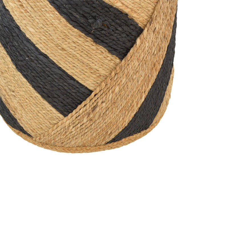 Σκαμπό Relous Φυσικό-Μαύρο 100% Γιούτα 40x40x40