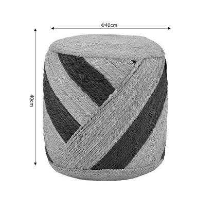 Σκαμπό Relous Φυσικό-Μαύρο 100% Γιούτα 40x40x40