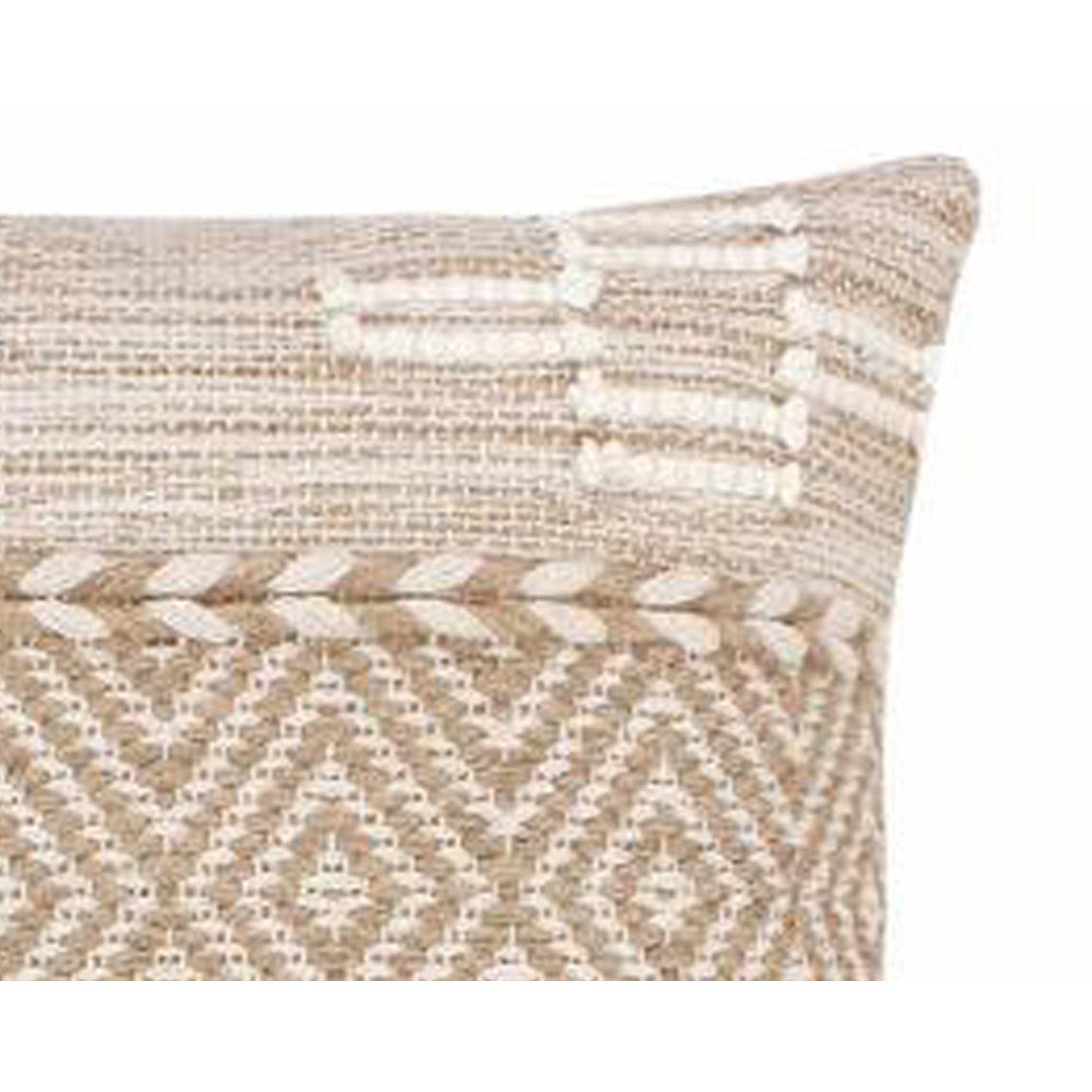 Μαξιλάρι Mitto Γιούτα-Βαμβάκι σε Μπεζ-Λευκό Απόχρωση 45x45x2