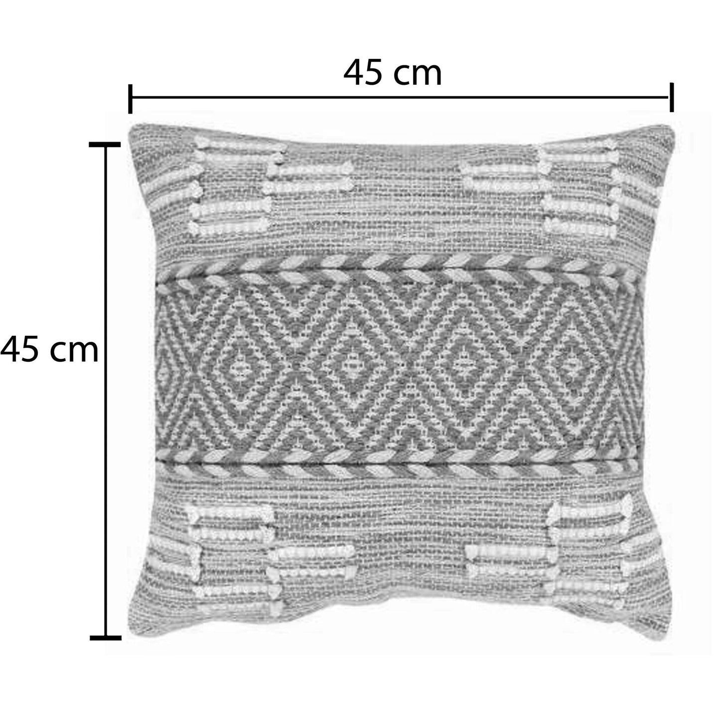 Μαξιλάρι Mitto Γιούτα-Βαμβάκι σε Μπεζ-Λευκό Απόχρωση 45x45x2