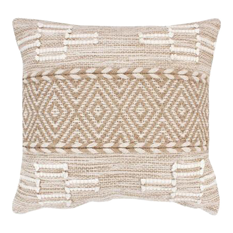 Μαξιλάρι Mitto Γιούτα-Βαμβάκι σε Μπεζ-Λευκό Απόχρωση 45x45x2