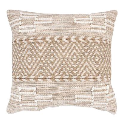 Μαξιλάρι Mitto Γιούτα-Βαμβάκι σε Μπεζ-Λευκό Απόχρωση 45x45x2