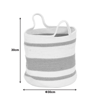 Διακοσμητικό Καλάθι Horma Βαμβάκι-Γιούτα σε Μπεζ-Καφε Απόχρωση Φ30x30