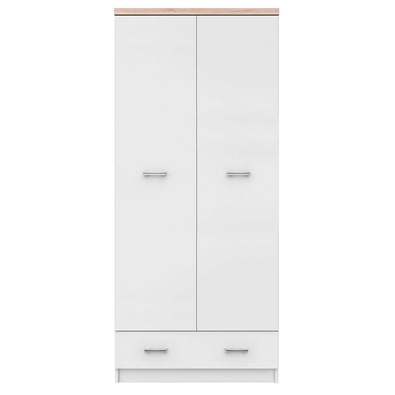 Ντουλάπα Δίφυλλη Top Mix Λευκή με Sonoma 80x57x183