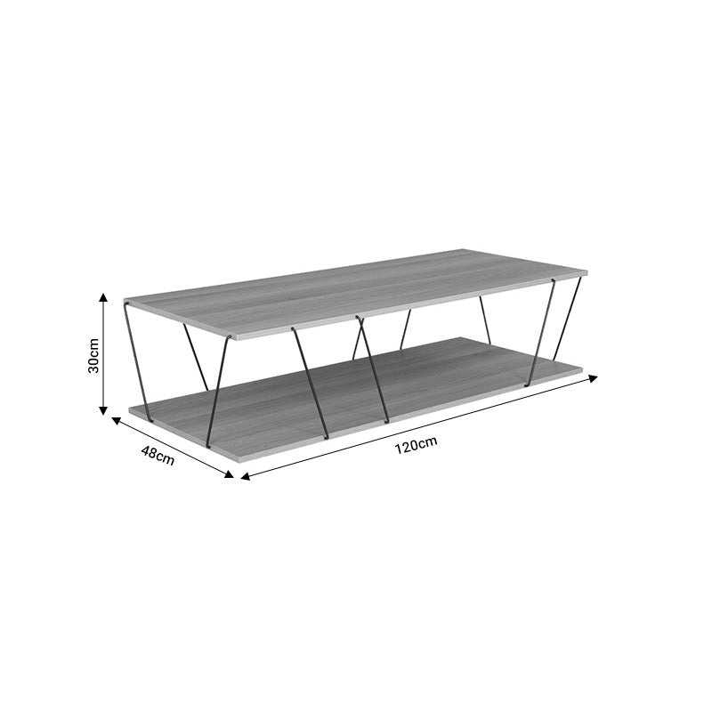 Τραπέζι Σαλονιού Tars Oak-Μαύρο 120x48x30