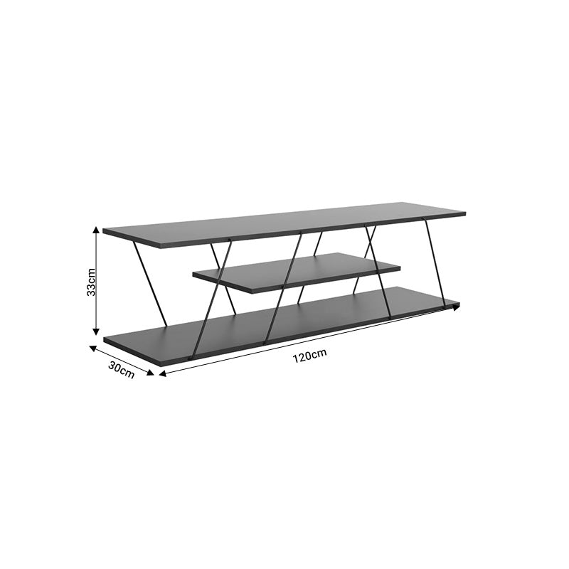 Τραπέζι Σαλονιού Tars Γκρι-Μαύρο 120x30x33