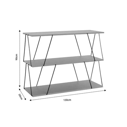 Βοηθητικό Τραπέζι-Ραφιέρα Tars Γκρι-Μαύρο 120X30X90