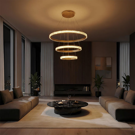 DIAMOND KLV-101-0238 Κρεμαστό Φωτιστικό Οροφής LED 100W 10000lm 180° AC 220-240V IP20 Ρυθμιζόμενο Λευκό CCT με Χειριστήριο από 2700K έως 6000K Dimmable - Lumileds SMD Chip - Χρυσό Πλατίνα - Μ60 x Π60 x Υ60