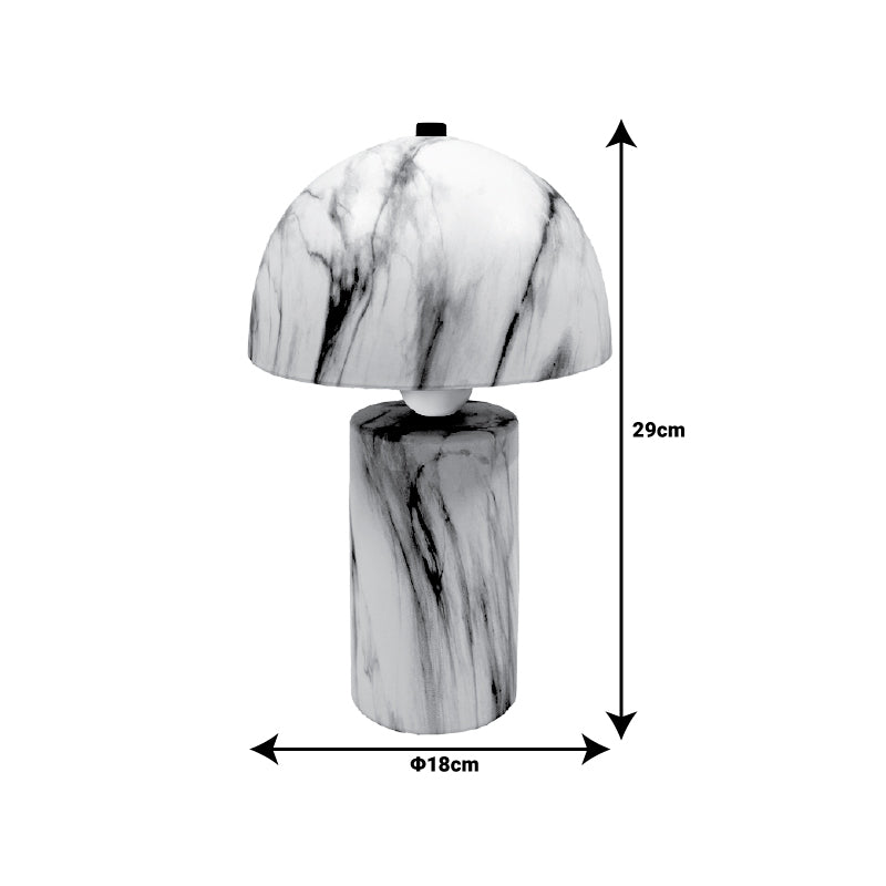 Επιτραπέζιο Φωτιστικό Euphore E27 Λευκό Μαρμάρου Κεραμικό Φ18x29