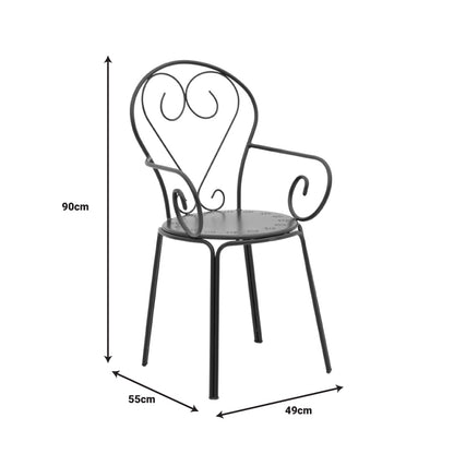Πολυθρόνα Monasty Στοιβαζόμενη Μαύρο Μέταλλο 49x55x90