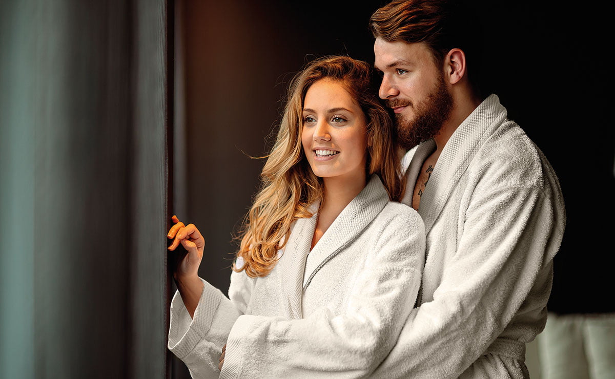 Μπουρνούζι με Γιακά και Strass Art 3090 M-L Εκρού