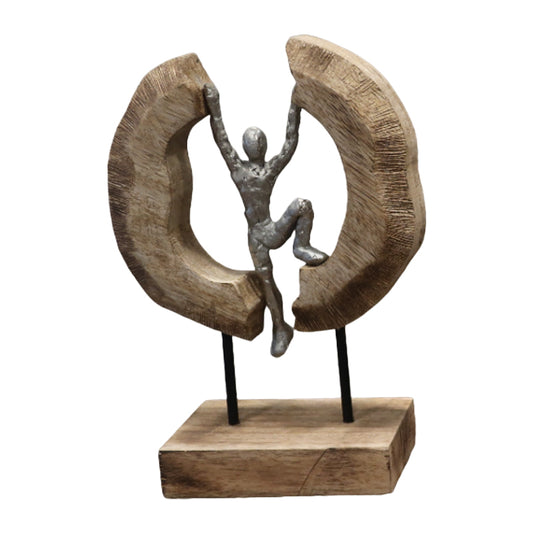 Επιτραπέζιο Διακοσμητικό Dale Φυσικό Μάνγκο Ξύλο-Αλουμίνιο 19x9x28