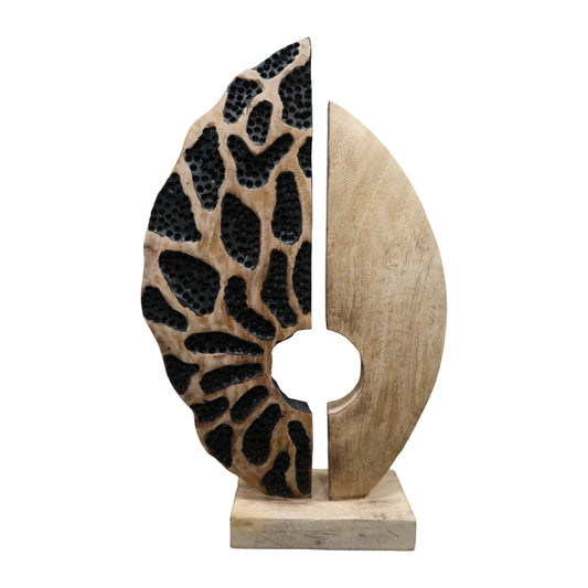 Επιτραπέζιο Διακοσμητικό Ostor Φυσικό-Μαύρο Μάνγκο Ξύλο-Μέταλλο 30x9x50