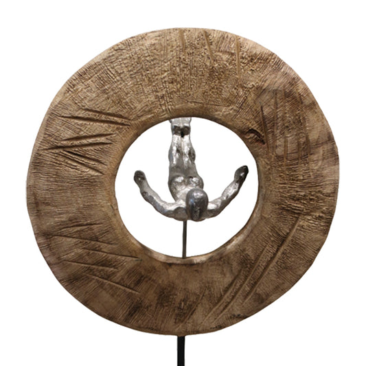 Επιτραπέζιο Διακοσμητικό Manny Φυσικό Μάνγο Ξύλο-Αλουμίνιο 31x18x50