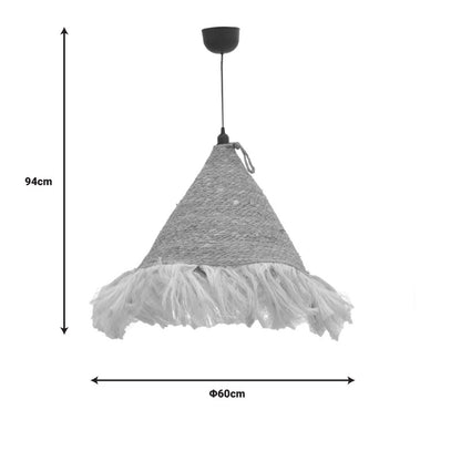 Φωτιστικό Οροφής Geole Γιούτα σε Φυσική Απόχρωση Φ60x94