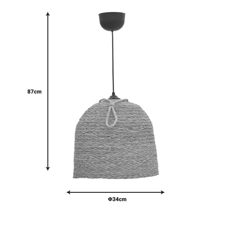 Φωτιστικό Οροφής Lamper Ψάθινο Φυσικό Φ34x87